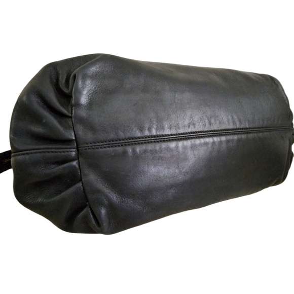 Authentic Extra Large Fendi Black Metallic Nubuck Leather Chain Shoulder Bag - Picture 5 of 16